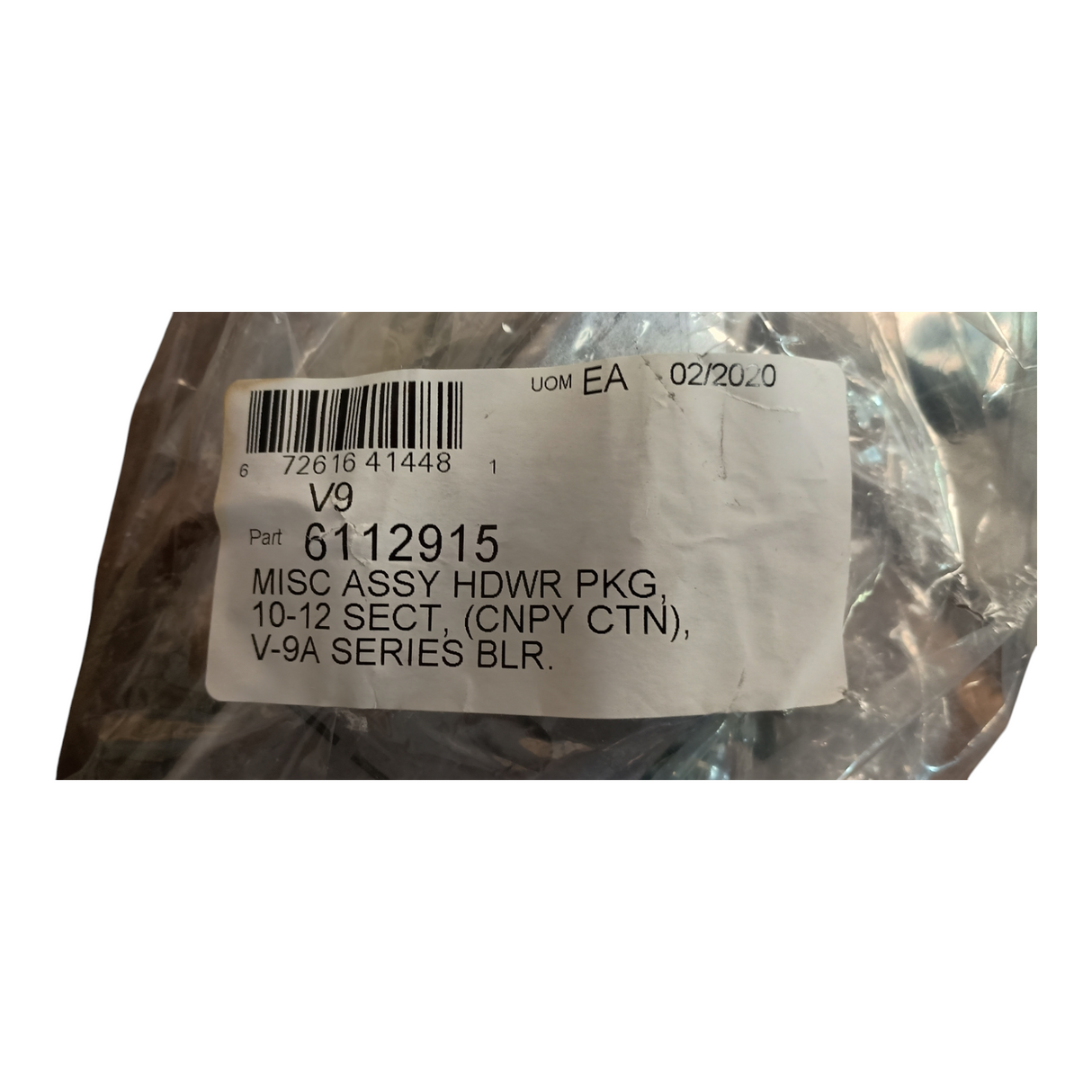 V910A Canopy Carton Assembly V-9A Series Boiler, 611291031, Serial 65739710, 320 Commercial Cast Iron - Freeman Liquidators