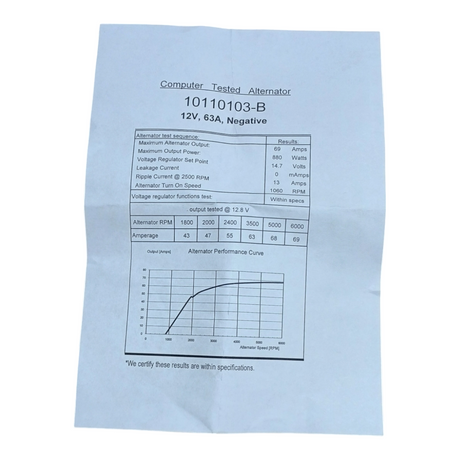12V, 63A, Alternator, 2354003 | Compatible with Clark Lift Truck Models - Freeman Liquidators
