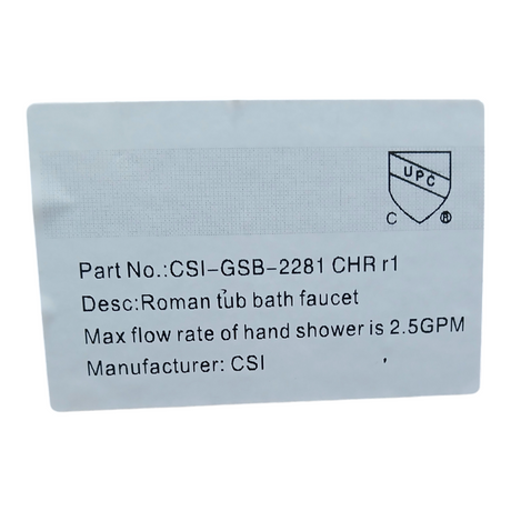 Roman, Tub, Bath, Faucet, Sprayer, CSI-GSB-2281 CHR r1