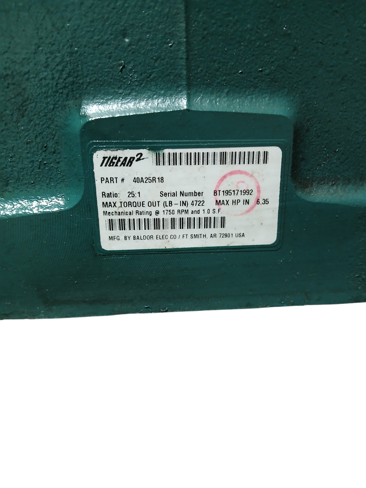 Dodge Tigear-2, 40A25R18, Right Angle, Worm Gear Reducer - Freeman Liquidators - [product_description] - Reducers