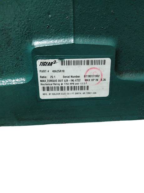 Dodge Tigear-2, 40A25R18, Right Angle, Worm Gear Reducer - Freeman Liquidators - [product_description] - Reducers