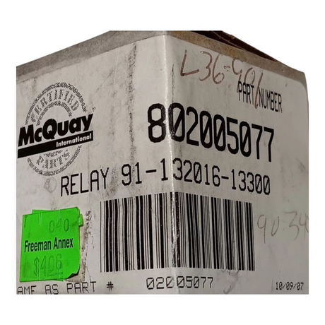 Daikin McQuay, 802005077, Relay, 24V, 50/60Hz - Freeman Liquidators