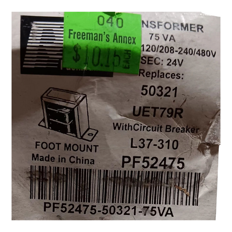 Snyder, XFMR, PF52475, Foot Mount Transformer - Freeman Liquidators - [product_description] - Transformers
