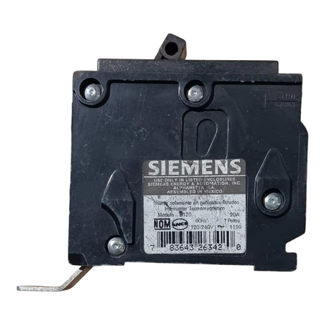 Siemens, B120, 20A, 1 Pole, 120V, 10KAIC, Bolt in, Breaker