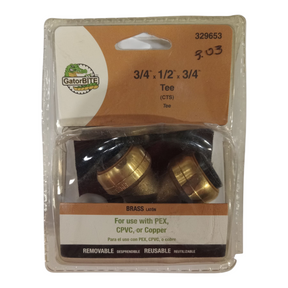 GatorBITE, 3/4in x 1/2in x 3/4in, Push-fit, Removable Tee - Freeman Liquidators - [product_description] - 