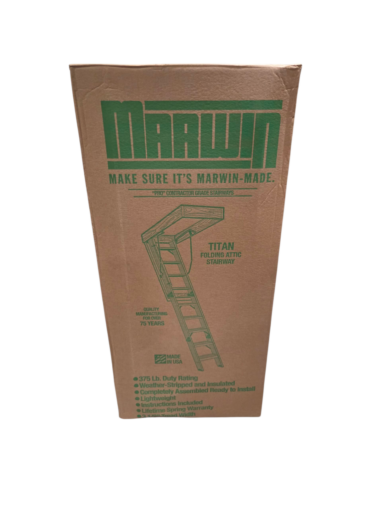 Marwin Titan, Folding Attic Stairway (S2554) - 25-1/2" X 54" Ceiling Opening, 250Lb Duty Rating - Freeman Liquidators - [product_description] - Folding Staircases