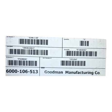 Goodman, Heating Element Kit, EHK1-18, 18KW/24/01 - Freeman Liquidators - [product_description] - Heater Coils