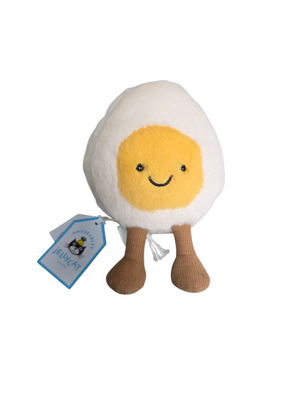 Jellycat, Amuseables, Boiled Egg, Happy, Stuffed Toy, Small 5.5 inches, Food Plush - Plush Toys - Freeman Liquidators - [product_description]