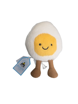 Jellycat, Amuseables, Boiled Egg, Happy, Stuffed Toy, Small 5.5 inches, Food Plush - Plush Toys - Freeman Liquidators - [product_description]