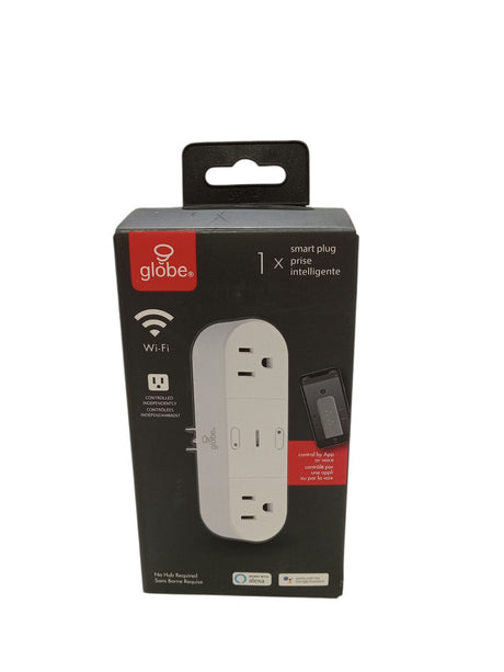 Globe Electric, 50020, Wi-Fi Smart Plug, with 2 Grounded Outlets - Image 1