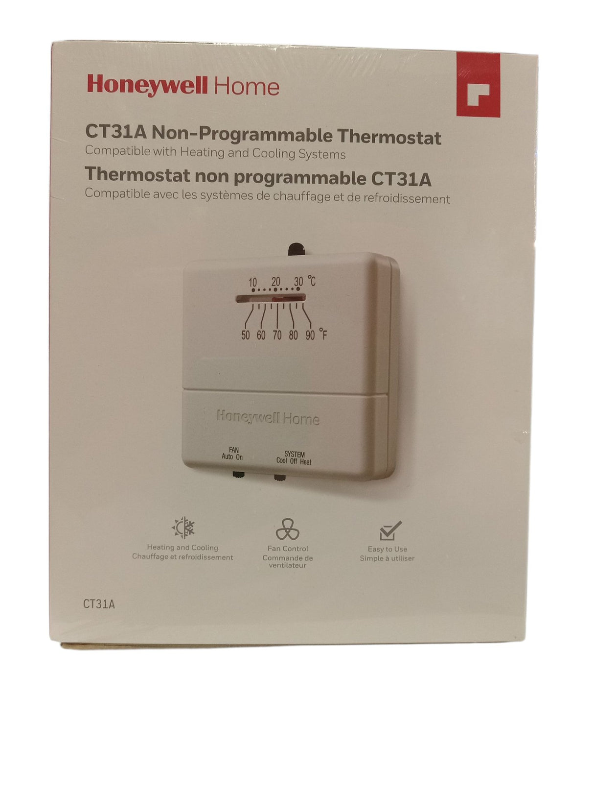 Honeywell Home, Non Programmable, Thermostat, for Heat and Cool Systems, White, - Image 1
