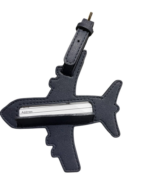 Mark & Graham, Airplane Luggage Tag, Faux Leather, Navy Blue - Luggage Tag - Freeman Liquidators - [product_description]