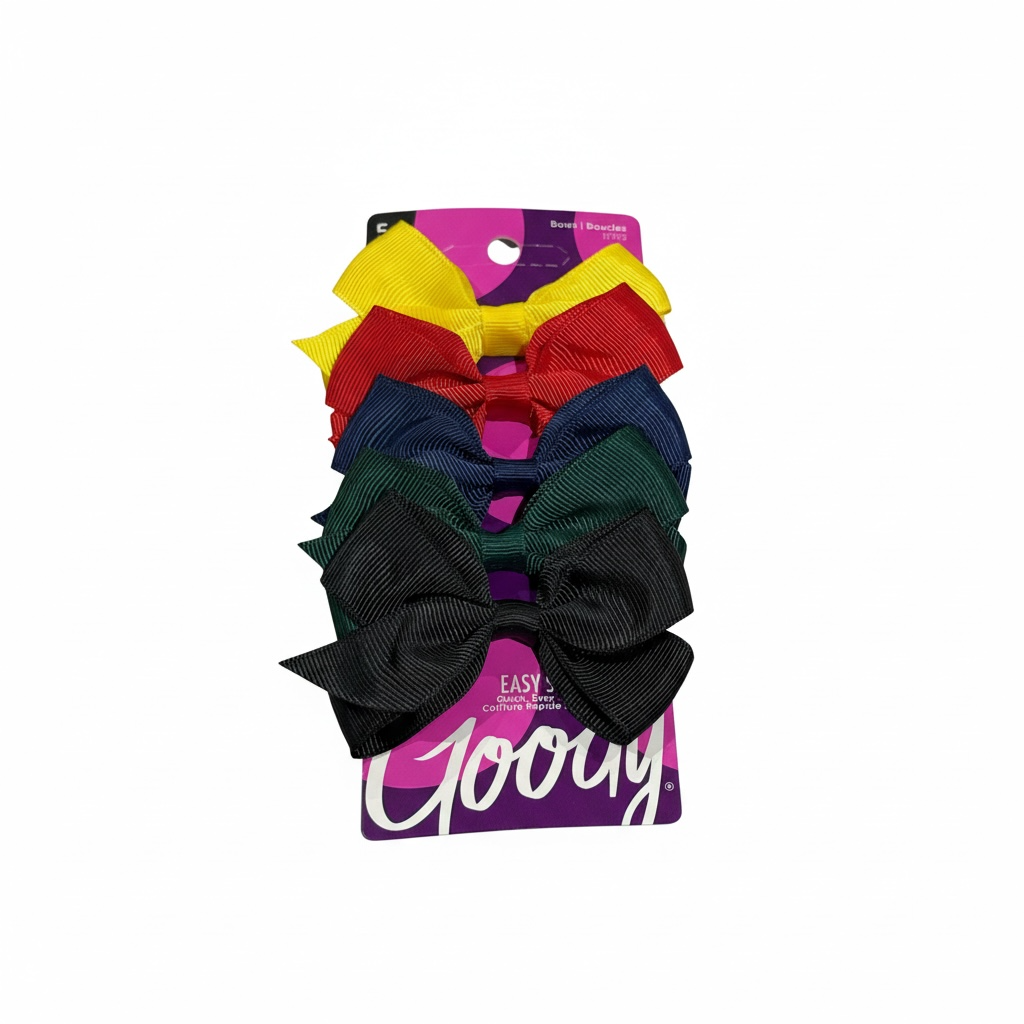 5 pack goody bows primary colors - HAIR BOWS - Freeman Liquidators - [product_description]