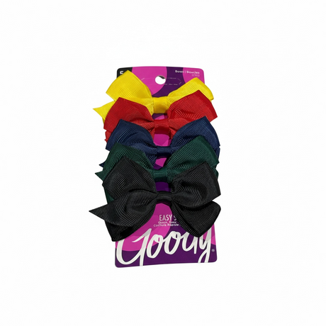 5 pack goody bows primary colors - HAIR BOWS - Freeman Liquidators - [product_description]