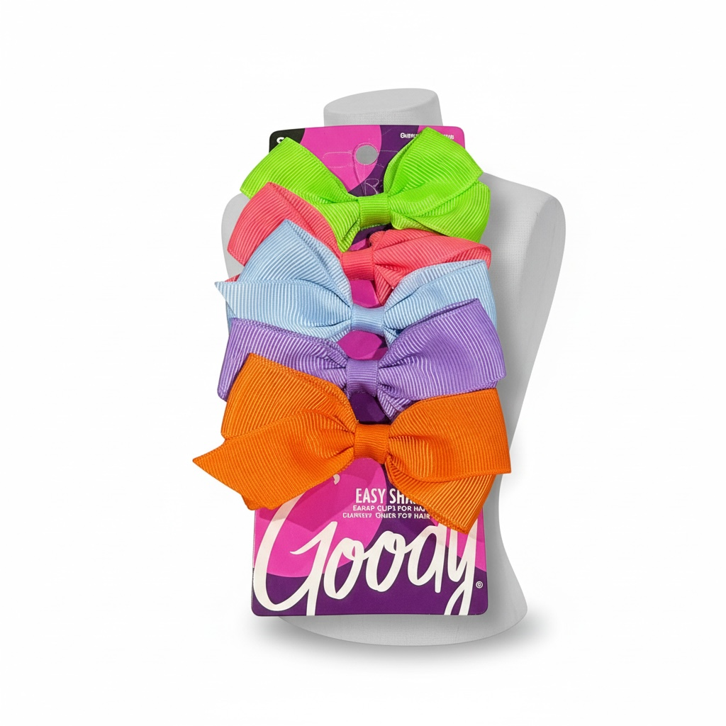 5 pack goody bows neons - HAIR BOWS - Freeman Liquidators - [product_description]