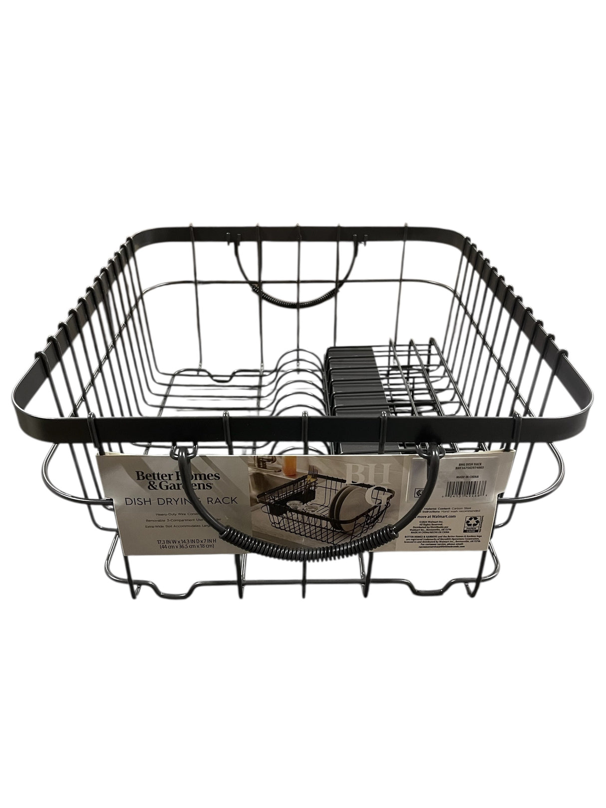 Better Homes & Gardens, Metal, Dish Rack w/ Caddy, Antique Grey - Dish Rack - Freeman Liquidators - [product_description]
