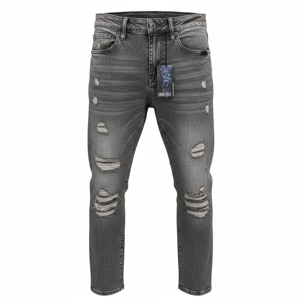 Smoke and ash premium denim stone washed jeans - MENS JEANS - Freeman Liquidators - [product_description]