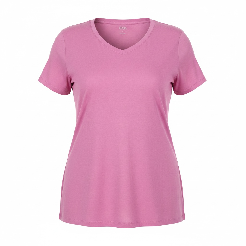 Croft & Barrow, Women’s, Elbow-Sleeve, Splitneck Tee, Pink, 3X