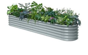 Annoell, Galvanized, Raised Garden Bed, 10x2x1.5ft, Brooklyn Grey