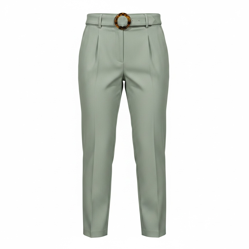 NYCC, Women’s, Green Slacks, Tortoise Buckle