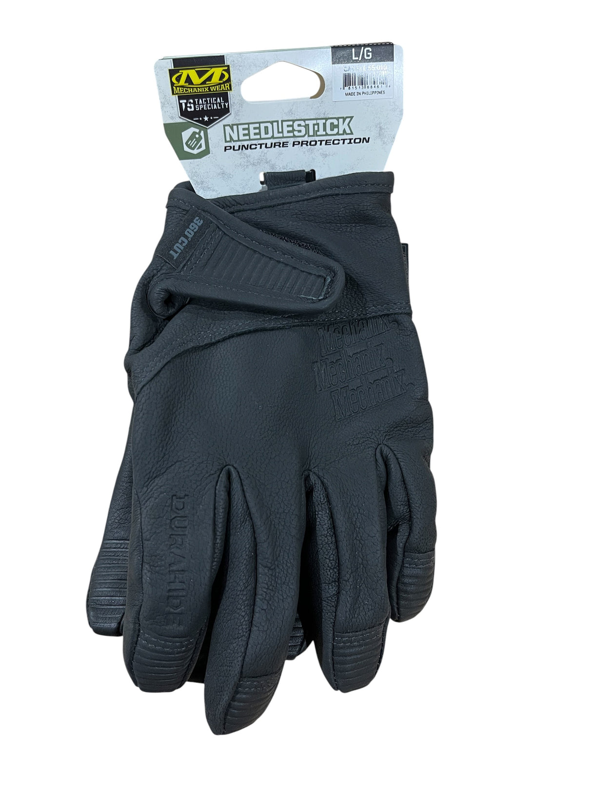 Mechanix Wear, Leather, Needlestick, Puncture Protection Gloves, Large, Black