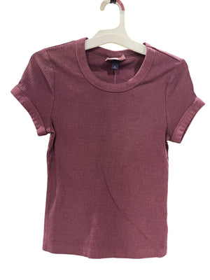 Universal Thread, Women’s, Ribbed, Scoop Neck, Short Sleeve Shirt, Burgandy