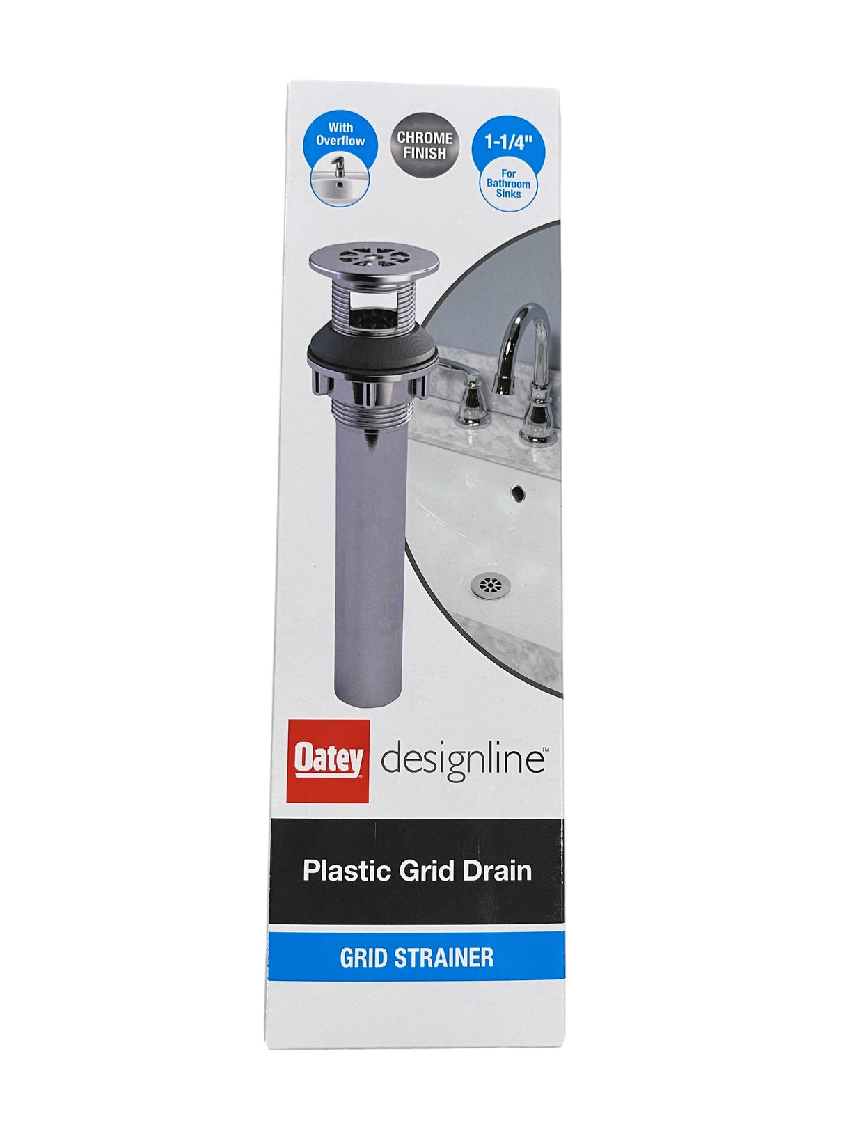 Oatey, Plastic Grid, Drain Strainer, Chrome Finish