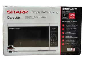 Sharp, Carousel, SMC1161KW, 1.1 Cu. Ft., Microwave, White