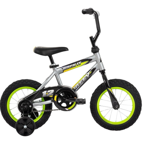 Huffy, Rock It, 12”, Bicycle, Grey/Green, 3-5yrs -  - Freeman Liquidators - [product_description]