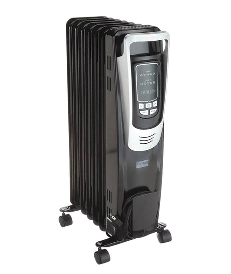 Dayton, 53TY91, Oil Filled, Portable, Electric Heater, 1500W, 120V, Black -  - Freeman Liquidators - [product_description]