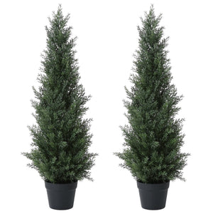 Artificial, 3ft, Outdoor, Potted, Cedar Tree, 2 Pack