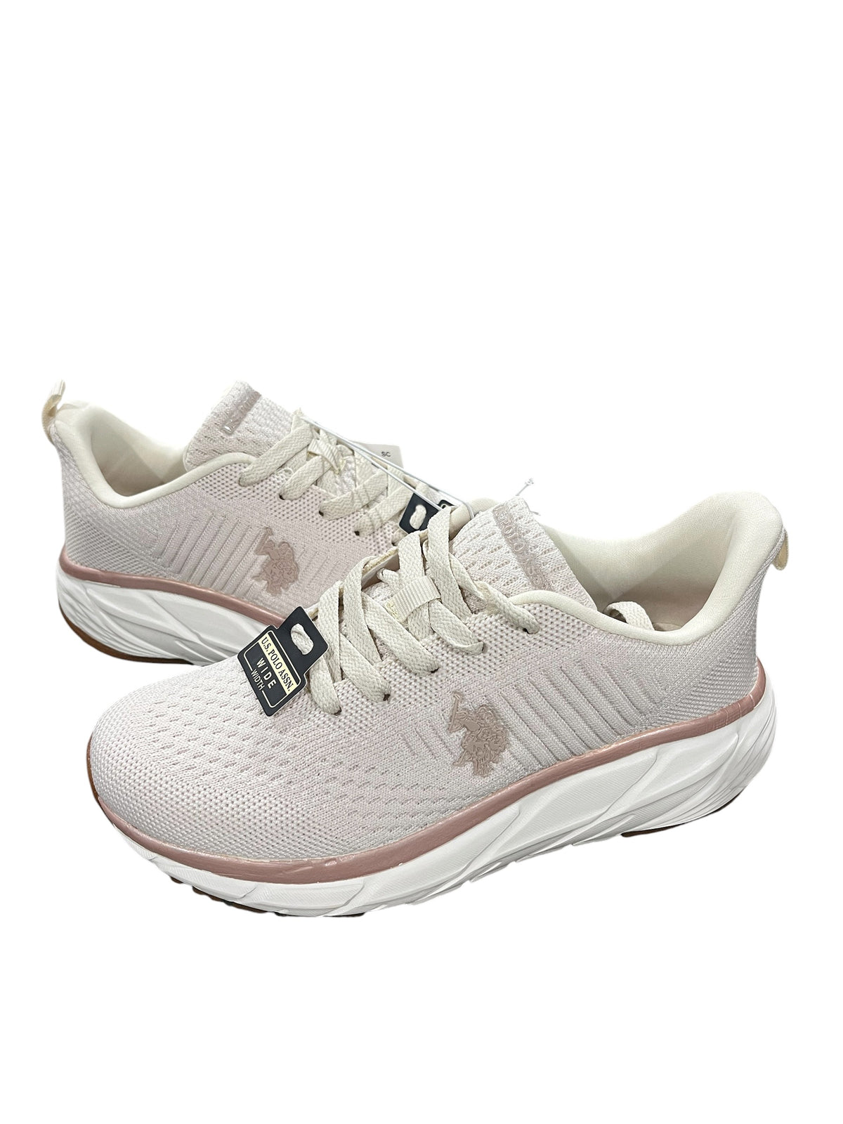 U.S. Polo Assn, Women’s, Piera, Wide Width, Tennis Shoes, Natural/Metallic Pink