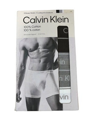 Calvin Klein, Men’s, Cotton Classic, Boxer Briefs, 5 Pack, Black/Grey/White, Large