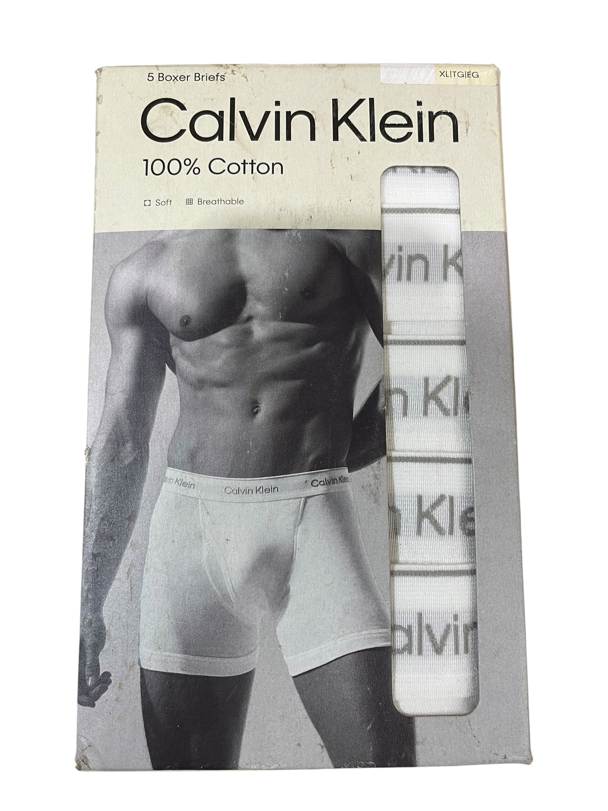 Calvin Klein, Men’s, Cotton Classic, Boxer Briefs, 5 Pack, White, X-Large