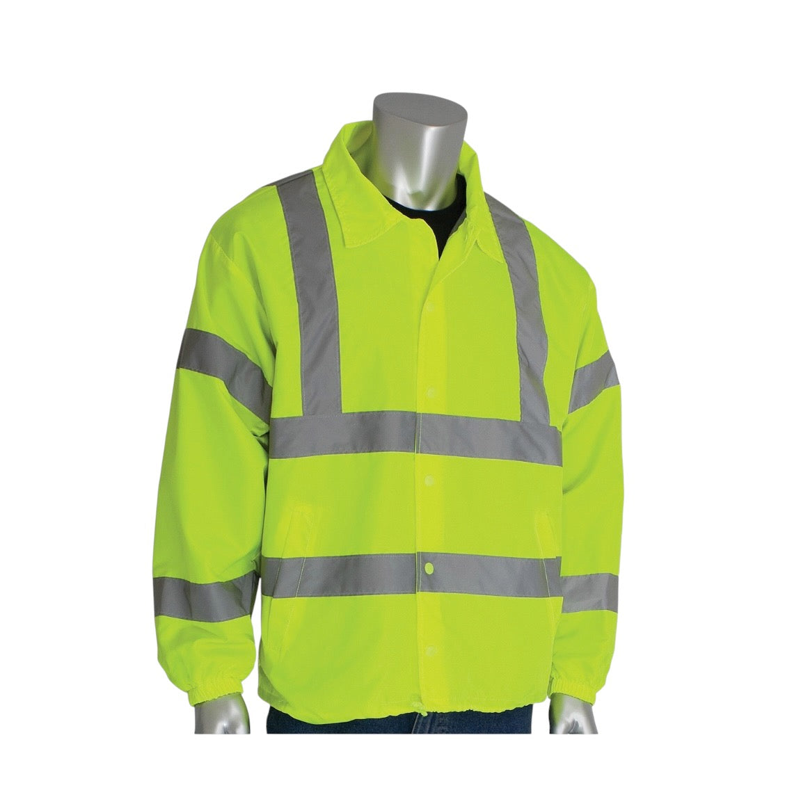 PIP, 333-WB-LY-3X, Class 3, Wind Breaker, 3XL, Lime Yellow