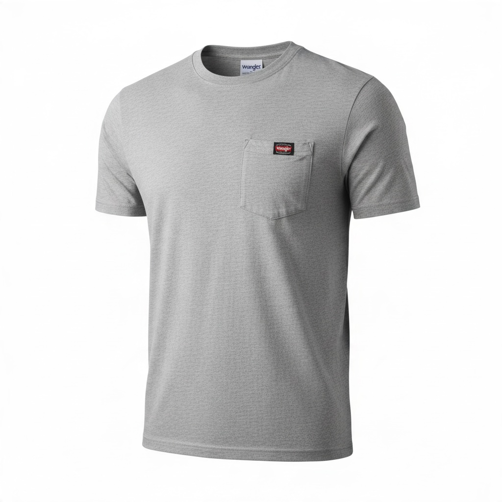 Wrangler, Men’s, Moisture Wicking, Pocket Tee, Grey, Large