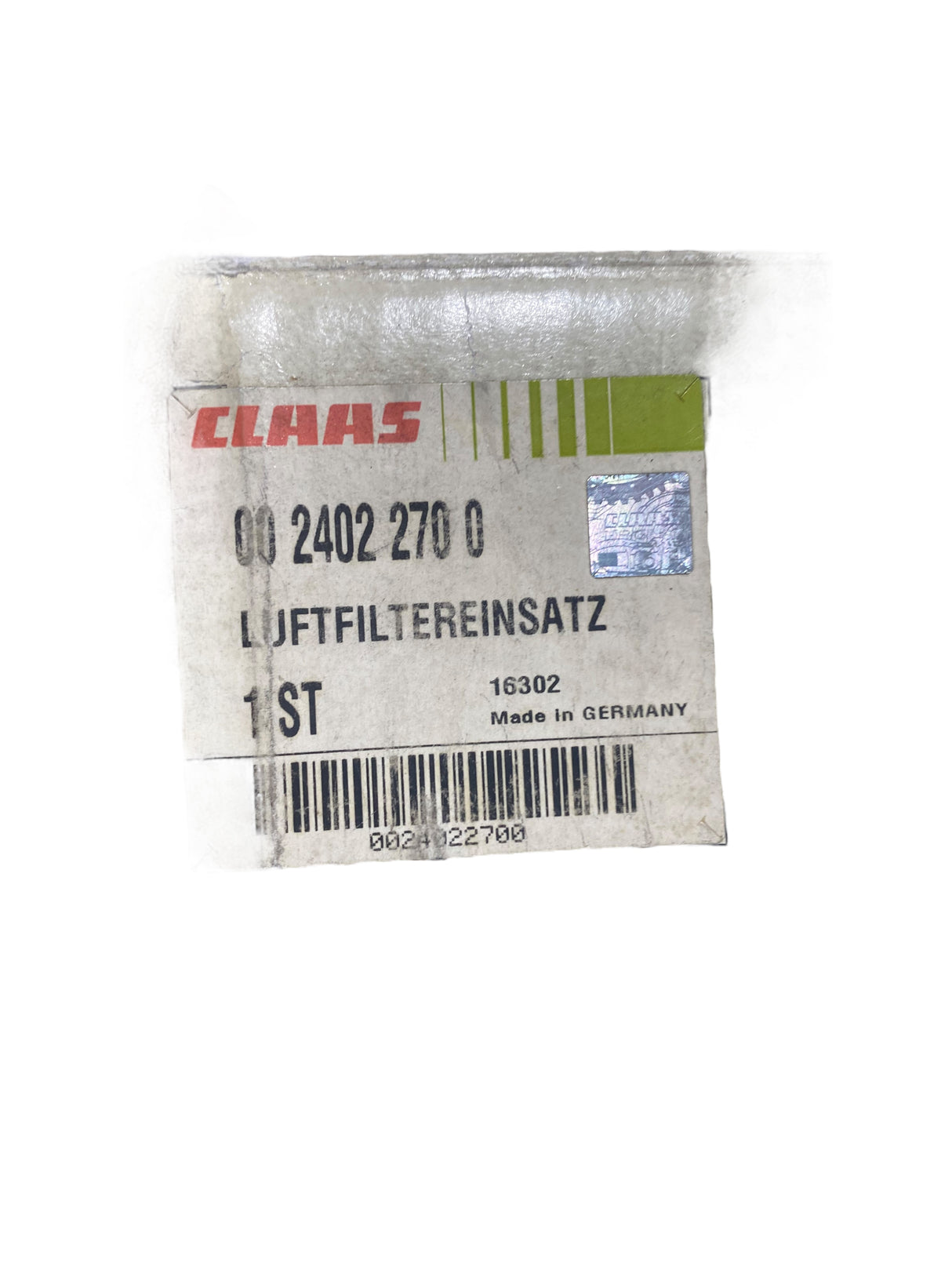 CLAAS, 0024022700, Air Filter - FreemanLiquidators - [product_description]