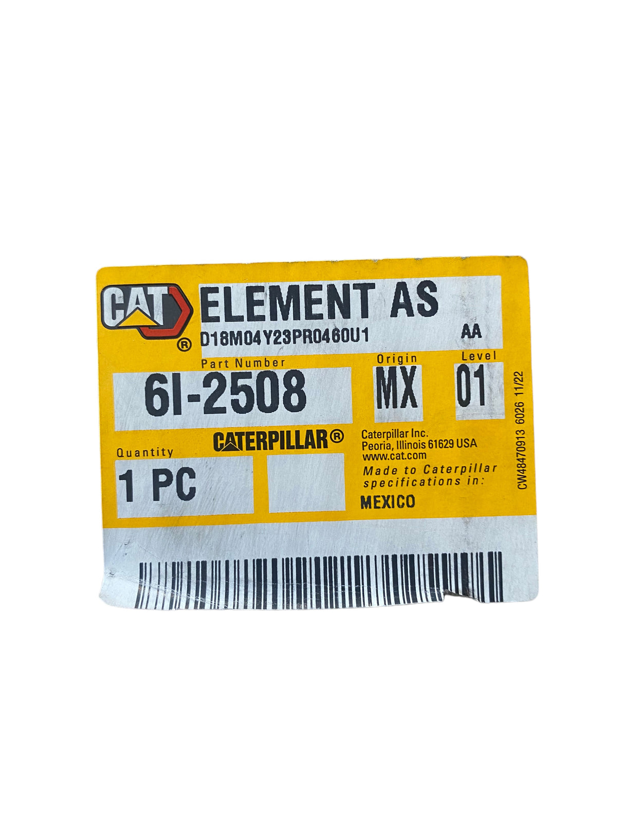 Caterpillar, 6I-2508, Standard Efficiency, Air Engine Filter, Secondary - FreemanLiquidators - [product_description]