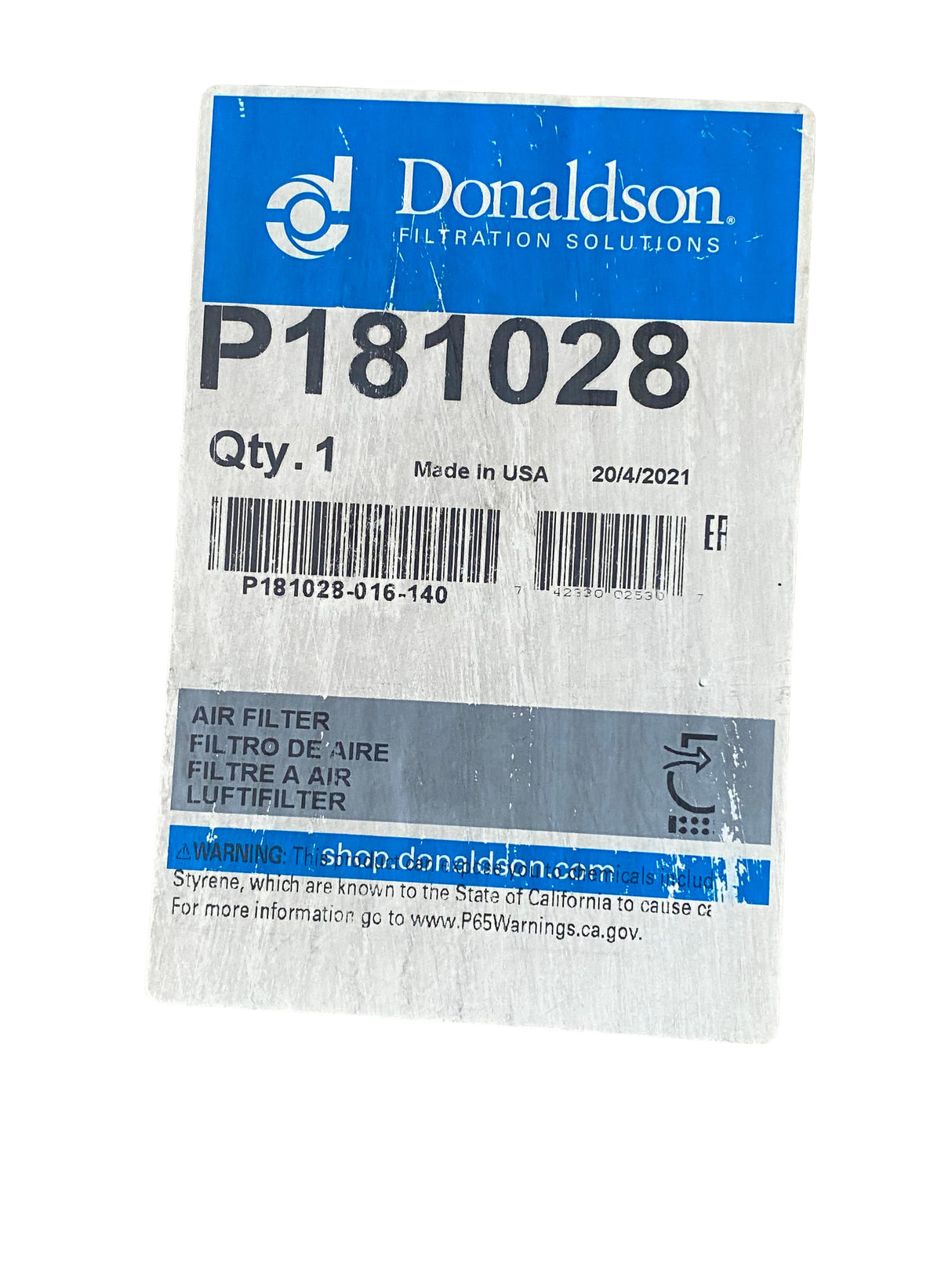 Donaldson, P181028, Air Filter, Primary Round - FreemanLiquidators - [product_description]