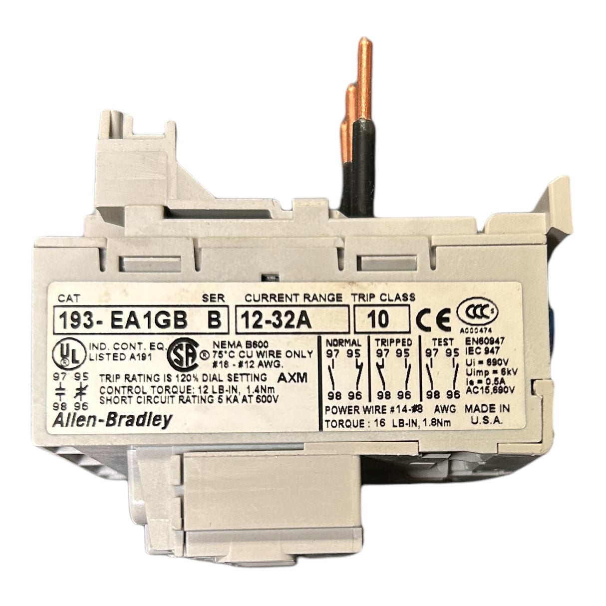 Allen Bradley, 193-EA1GB, Relay, 12-32A - Freeman Liquidators - [product_description]