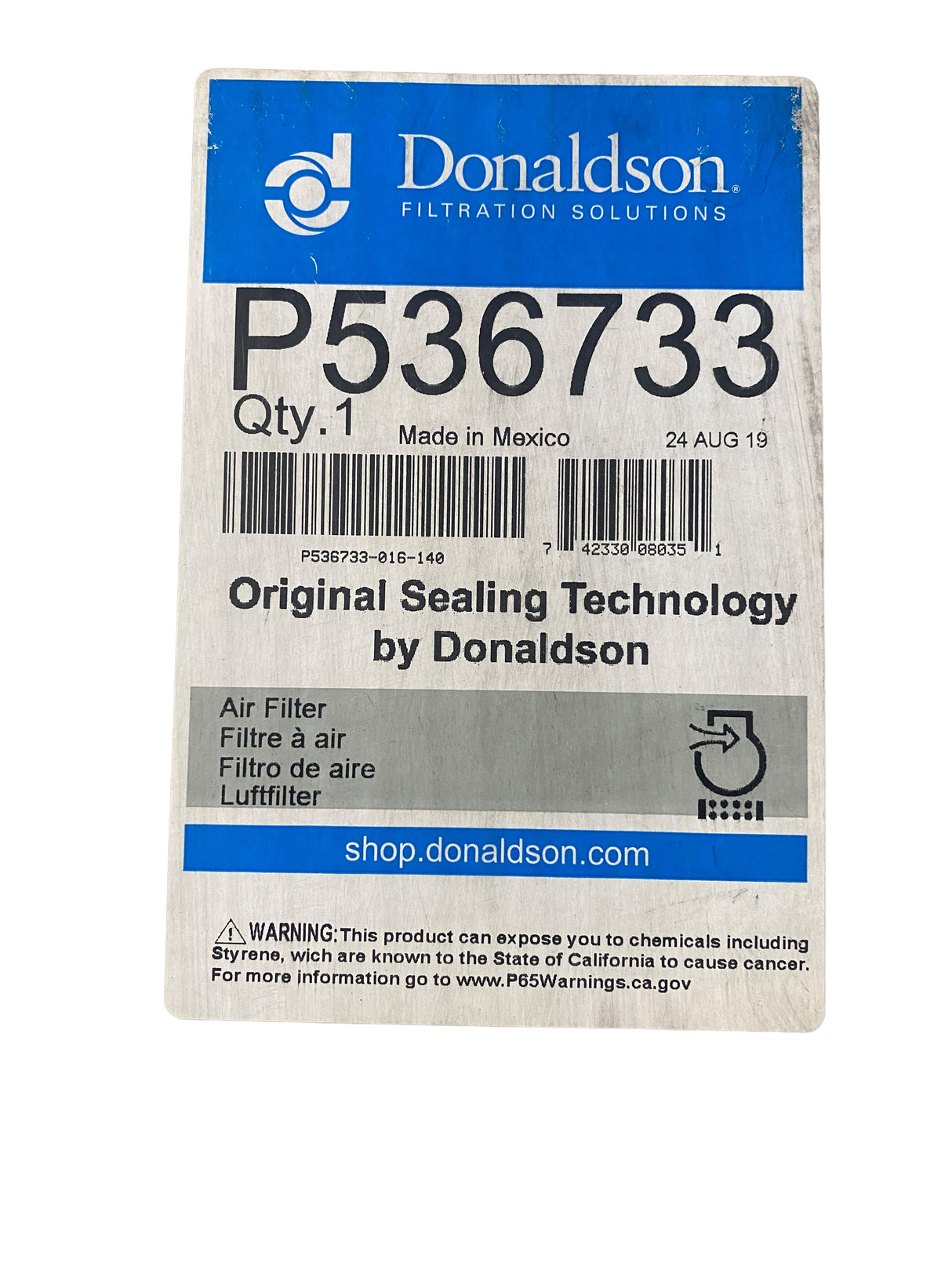 Donaldson, P536733, Primary Air Filter - Freeman Liquidators