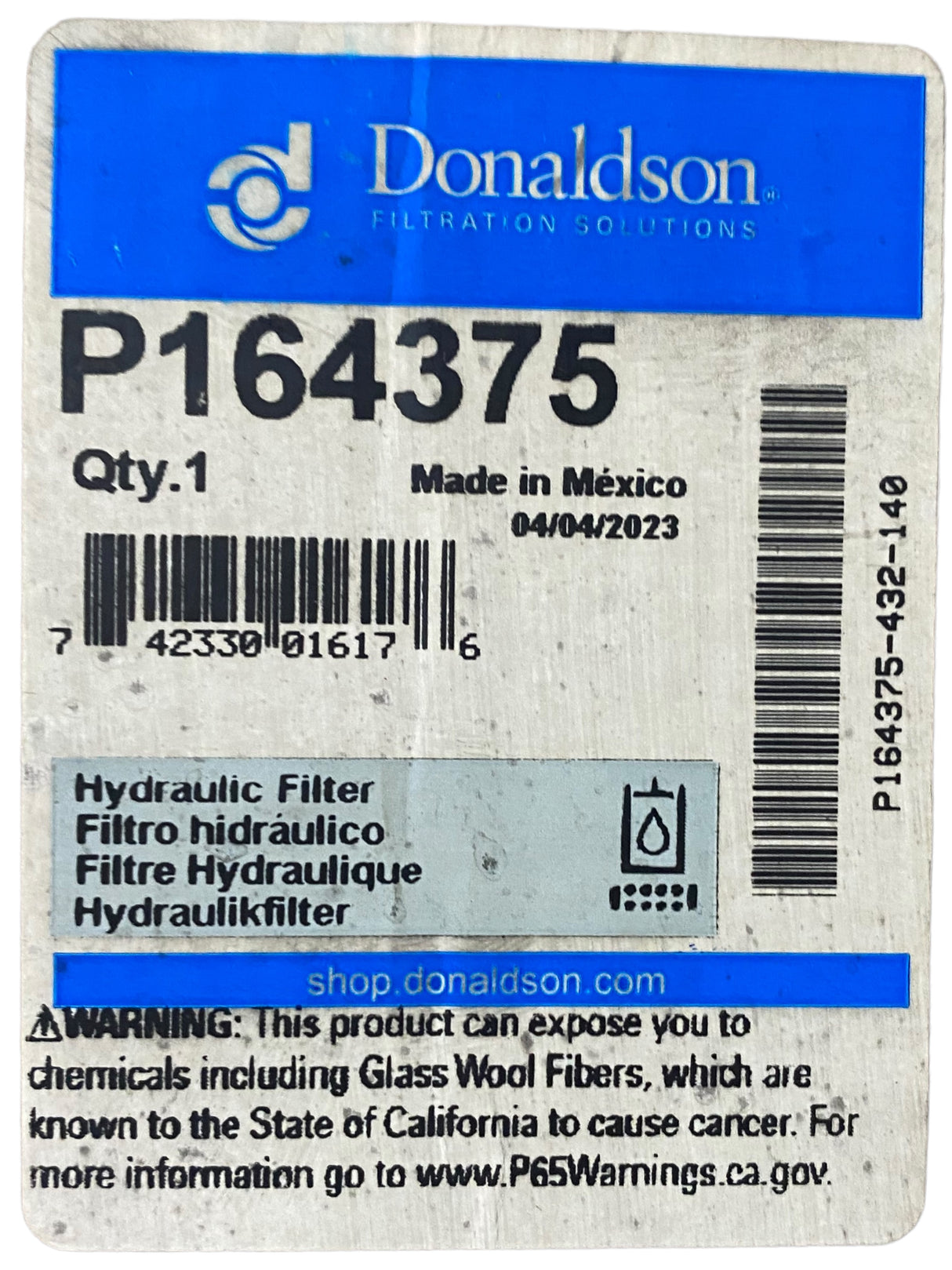 Donaldson, P164375, Duramax, Spin On, Hydraulic Filter - Freeman Liquidators