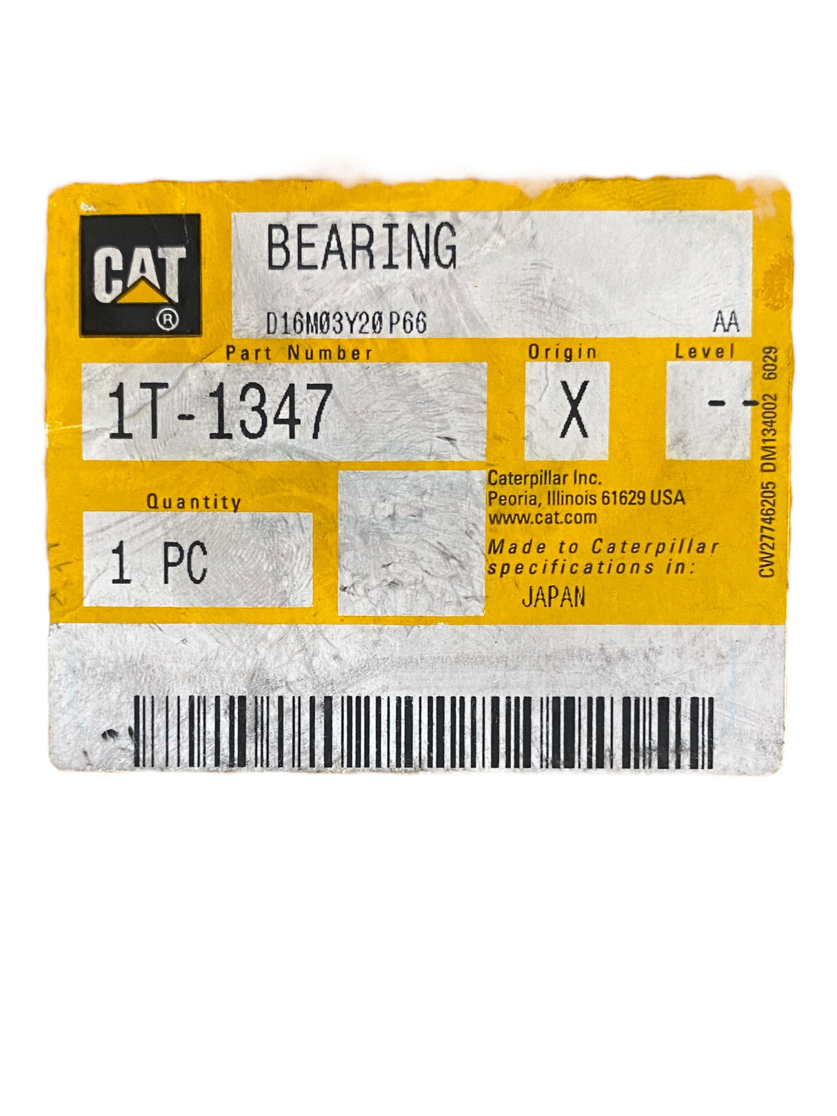 Caterpillar, 1T-1347, 119.21mm Outside Diameter, Sleeve Bearing - Freeman Liquidators