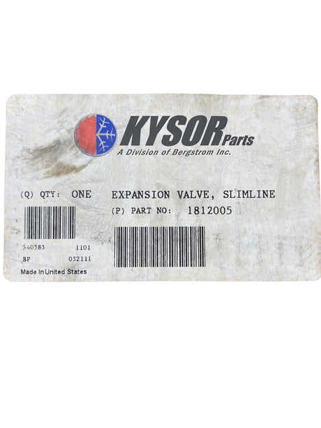 Kysor, 1812005, Expansion Valve, 1-1/2 Ton Block Type - Freeman Liquidators