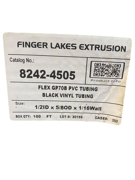 Finger Lakes Extrusion, 8242-4505, 5/8" O.D., FLExGP70B PVC Tubing - Freeman Liquidators