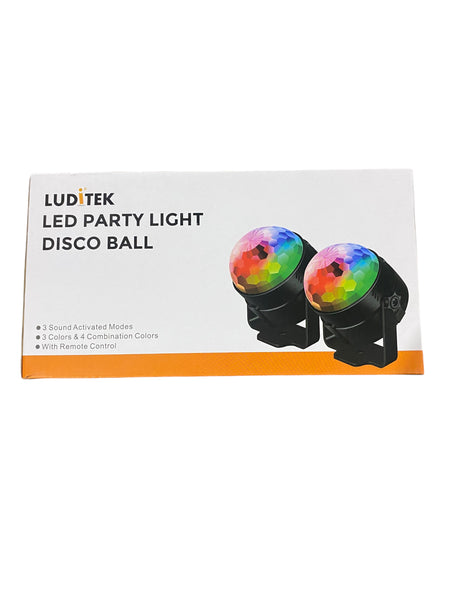 Luditek, 2-Pack, Sound Activated, Party Lights, Remote Control, Dj Lighting, Disco Ball, Light, Strobe Lamp - Freeman Liquidators