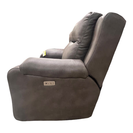 Gray Leather, Power, Loveseat Recliner, In-Store Pickup Only - Freeman Liquidators