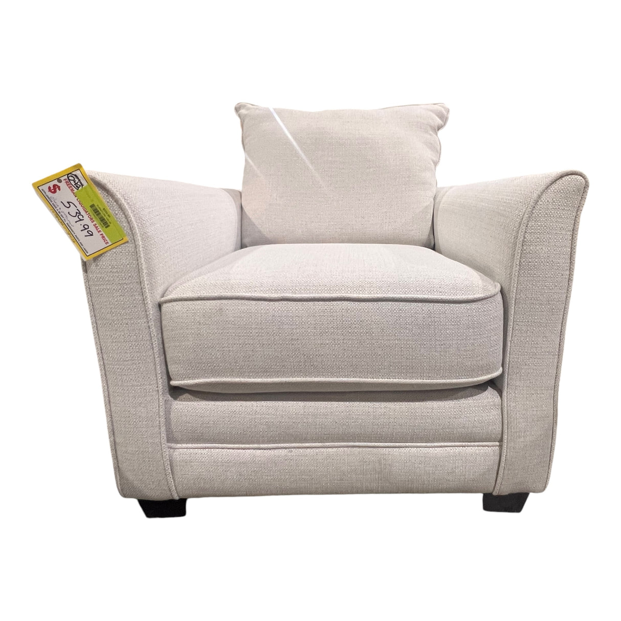 White Cloth, Chair + Ottoman Set, In-Store Pickup Only - Freeman Liquidators