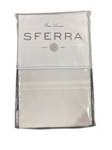 Sferra, Grande, Hotel, Pillowcases, Standard, Pair, (White/White) - Freeman Liquidators