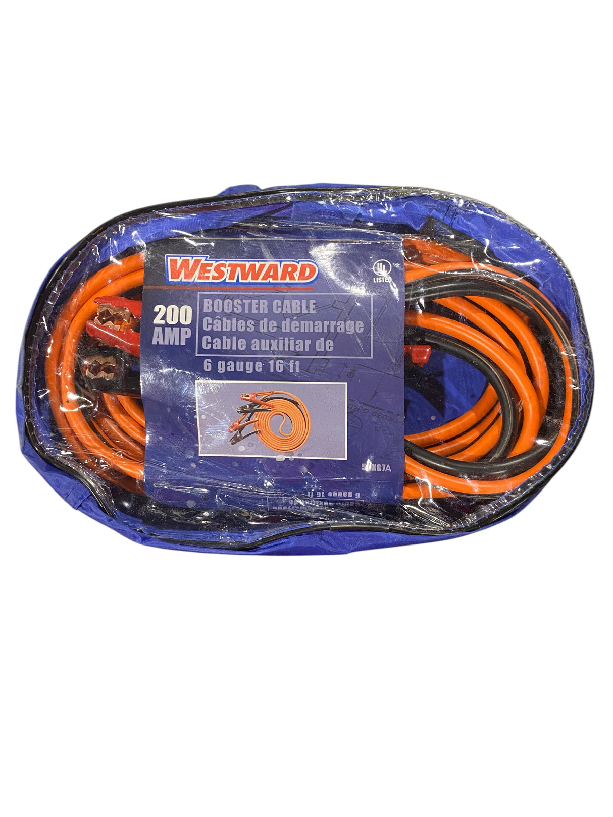 Booster Cable, SD, 6 AWG, 16 Ft, Std Jaw, 200 amp, 5RXG7A